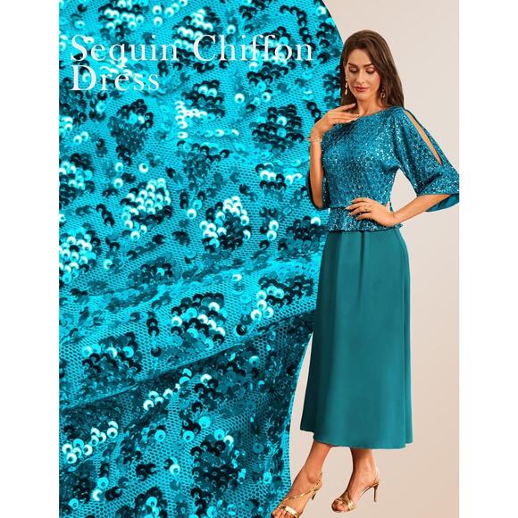 GRACE KARIN Mother of Bride Dresses Large Sequins - Picture 5 of 7